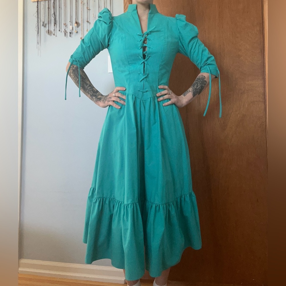 Blue Calico/Western Style Dress